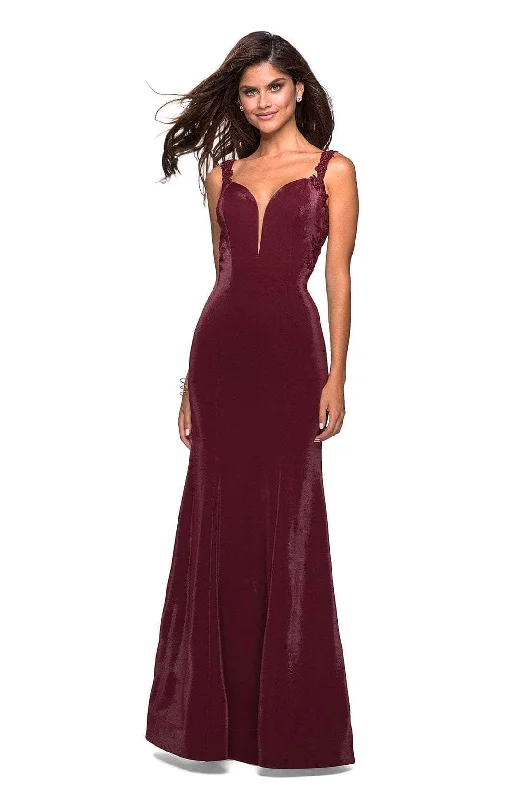 Affordable Women's Clothing Online La Femme 27474SC - Strappy Open Back Evening Gown