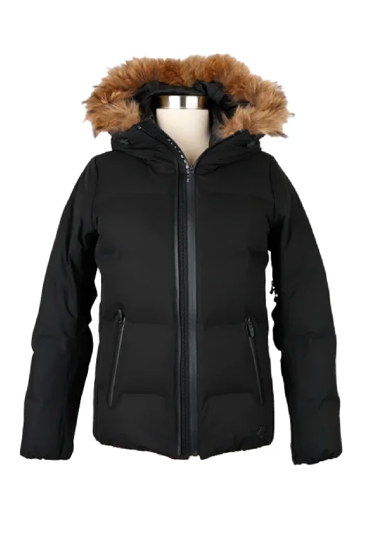 Women's Elegant Apparel Short Fur Hood Puffer Jacket