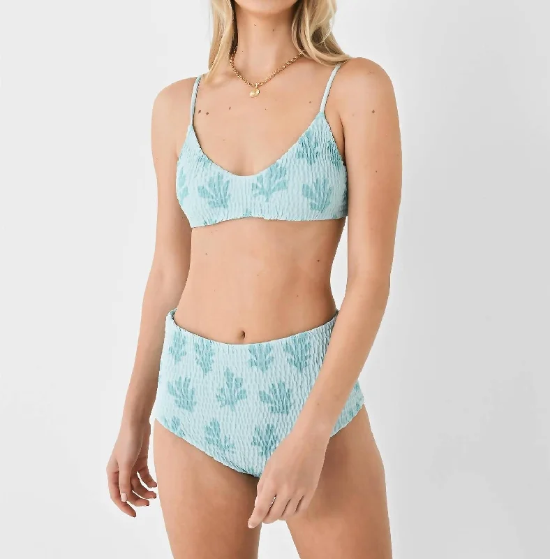 Designer Women's Fashion Online Stella Smocked Bikini Top In Mint Reef