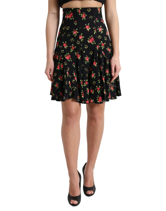 Women's Resort Attire Dolce & Gabbana Floral A-Line Mini Skirt with High Women's Waist