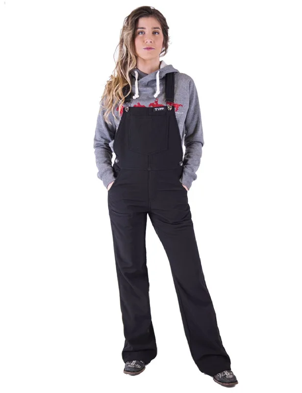 Women's Outdoor Attire Cowgirl Tuff Womens Work Hard Play Hard Black Nylon Fashion Overall