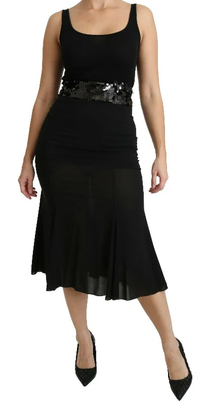 Vintage-Inspired Garments Dolce & Gabbana Chic High Waist  Silk Blend Women's Skirt