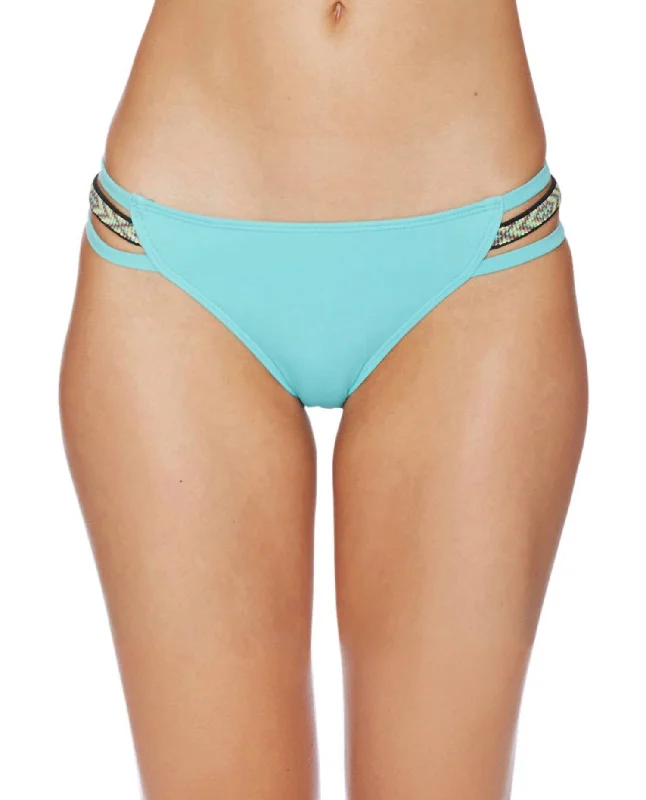 Women Wear Boutique Solid Strappy Bikini Bottom In Turquoise