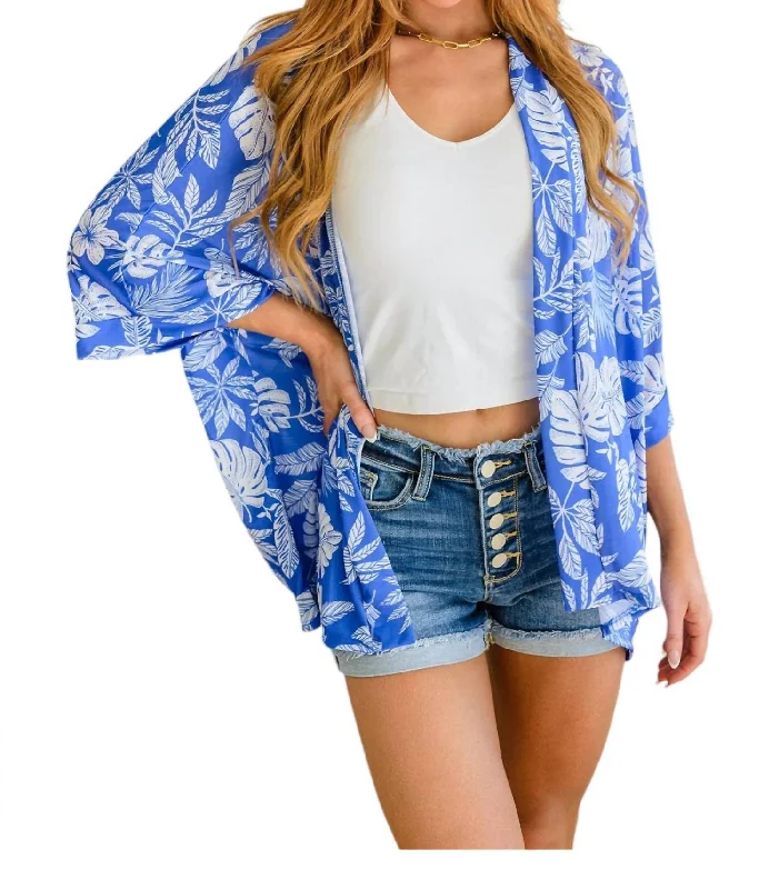 Trendy Outfits For Girls Tropical Stories Kimono In Blue