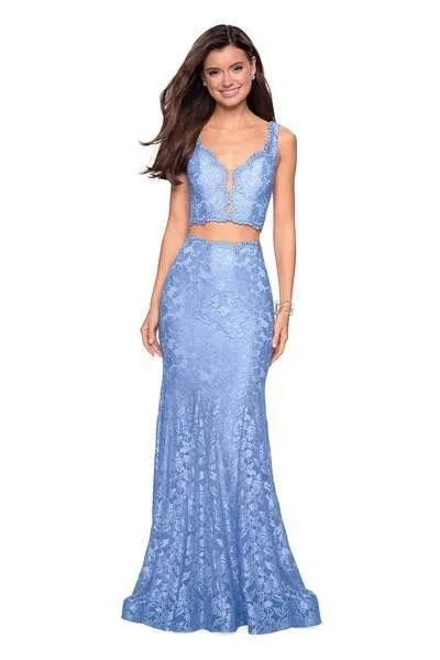 Workwear Fashion for Women La Femme 27302 - Two Piece Lace Gown