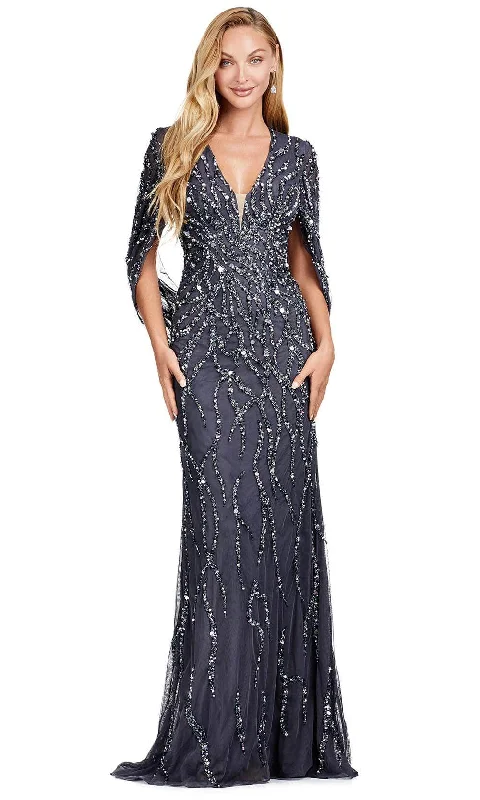 Women's Tailored Outfit Ashley Lauren 11430 - Fully Beaded V-Neck Evening Gown