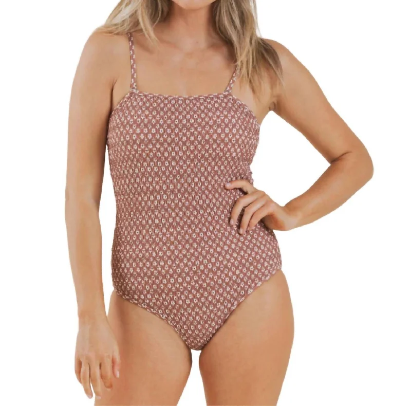 Discount Store Smocked One Piece Swimsuit In Amber