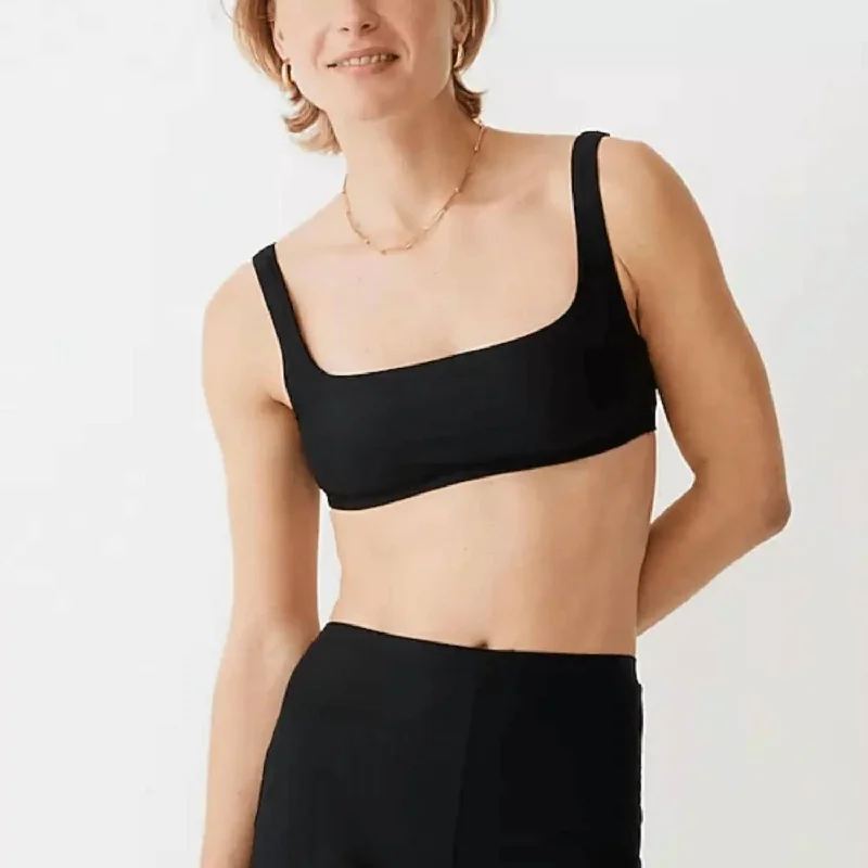 Women's Clothes For Work Squareneck Bikini Top In Black