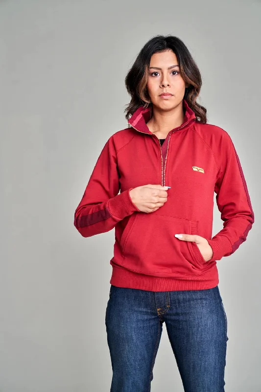 Women's Evening Garments Kimes Ranch Womens Maricopa Half Muted Red Cotton Blend Hoodie