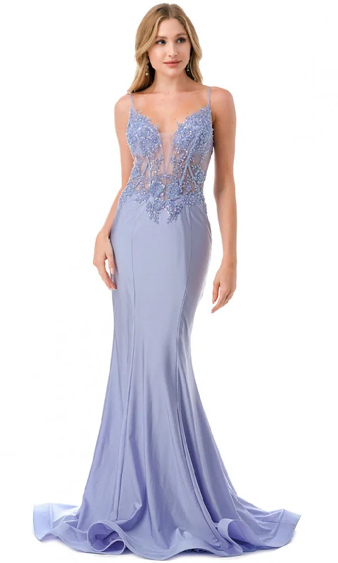 Charming Women's Garments Trevi Collection L2813 - Beaded Applique Evening Gown