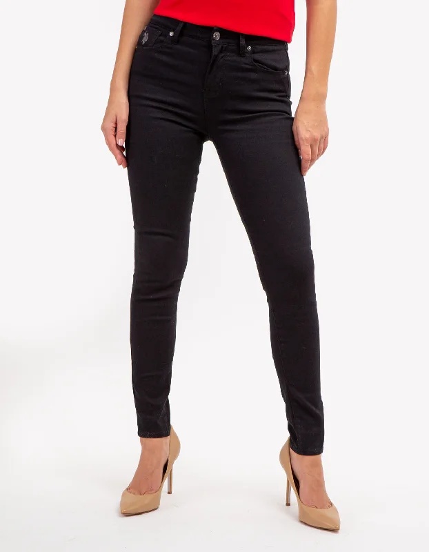 Women's Vintage-Inspired Outfit HIGH RISE SKINNY TWILL PANTS