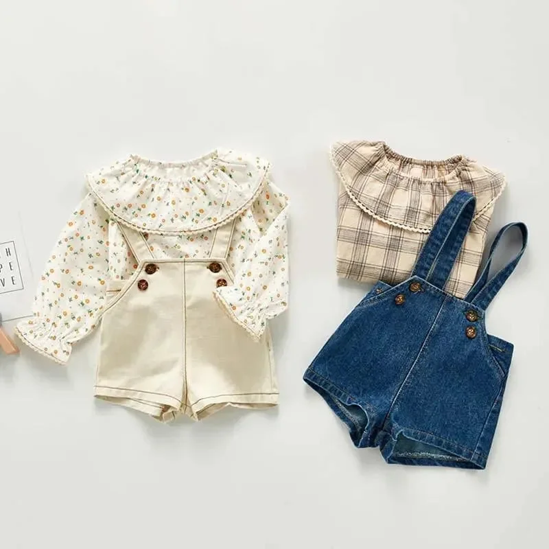 Women's High-Fashion Outfit Toddler Denim Outfit Sets