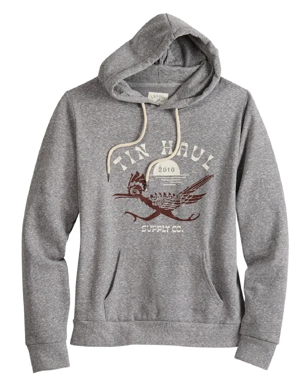 High-End Women's Apparel Tin Haul Womens Road Runner Grey Cotton Blend Hoodie