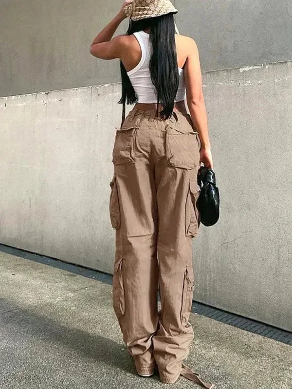 Comfortable Women's Clothes Loose Wide Leg Women Cargo Pants