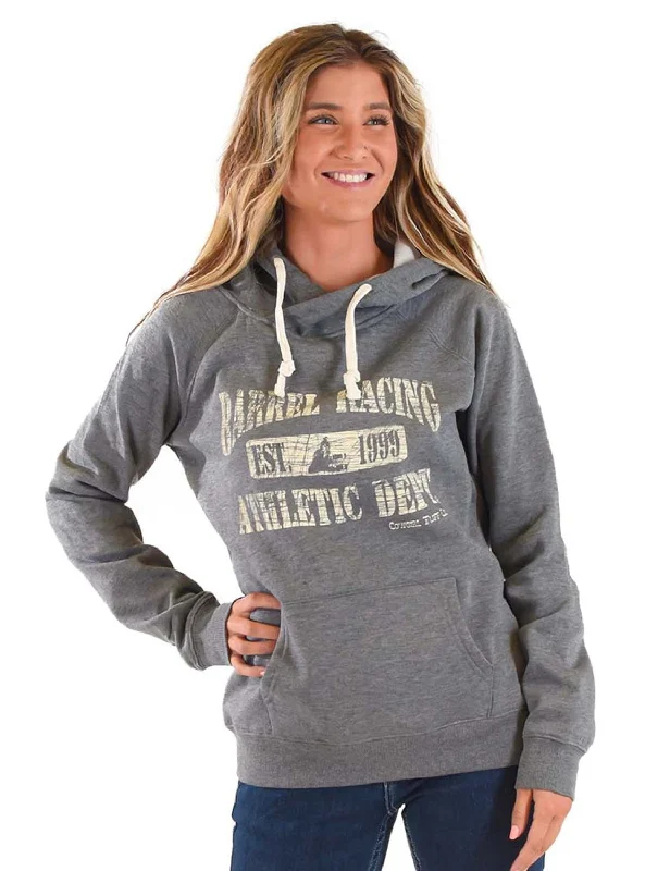 Women's Everyday Attire Cowgirl Tuff Womens Barrel Racing Grey Poly/Rayon Hoodie