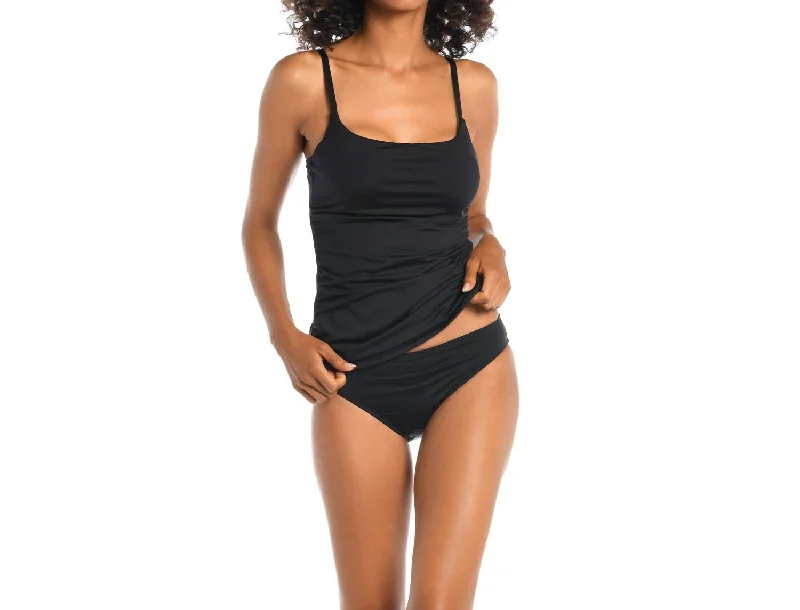 Online Boutique Stores Island Goddess Lingerie Strap Tankini Top In Black