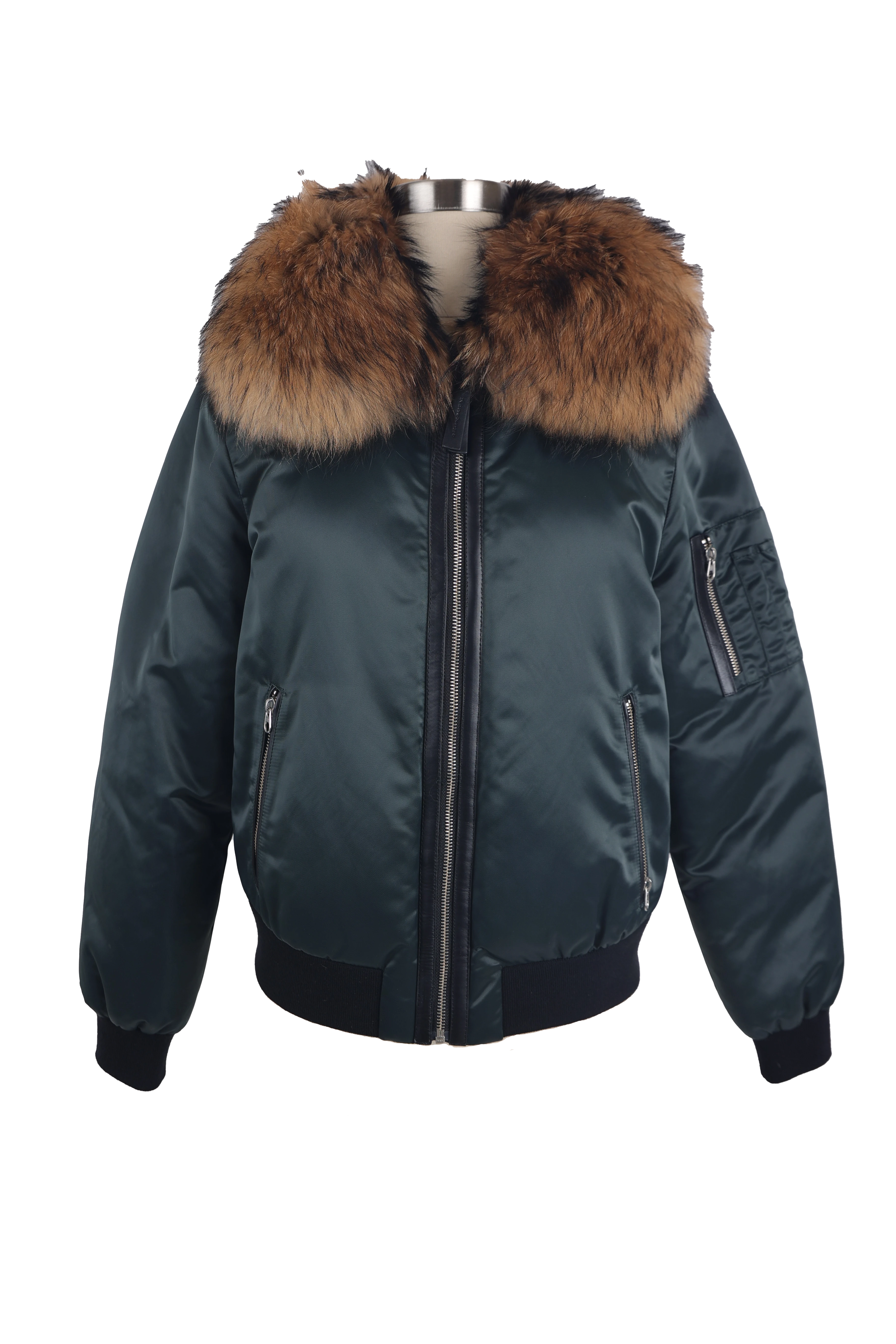 Women Wear Boutique Rella Fur Trim Down Bomber Jacket