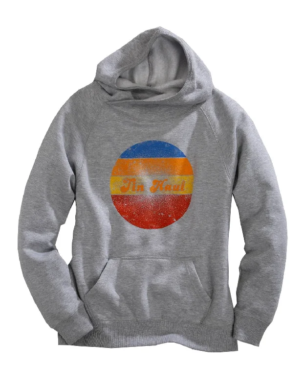 Women's Party Clothes Tin Haul Womens Heather Grey Cotton Blend Multi-Color Circle Hoodie