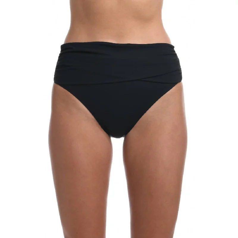 Online Shopping Boutiques Island Goddess Mid Waist Sash Band Swim Bottom In Black