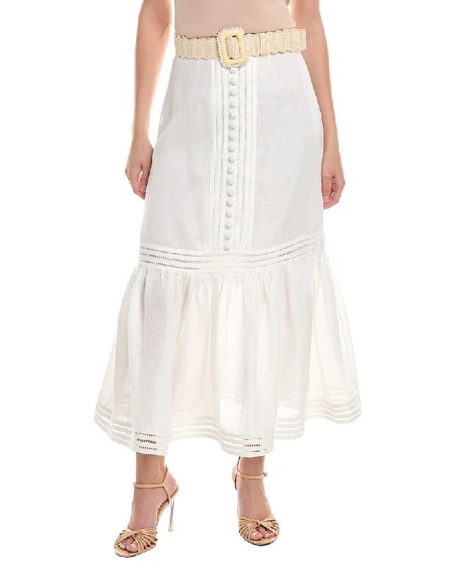 Women's Trendy Apparel Zimmermann Jude Linen Midi Skirt