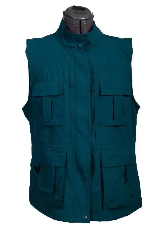 Women's Transitional Apparel Scully Womens Deep Teal Nylon Multi-Pocket Vest