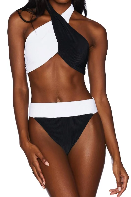 Outlet Clothing Cecilia Bikini Bottom In Black/white