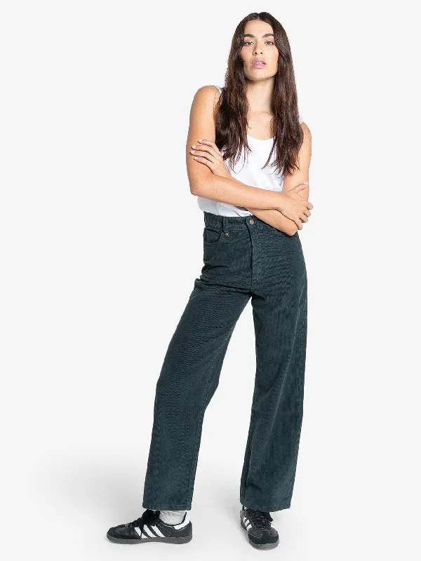 Women's Trendy Casual Clothes Holly Cord Pant - Dark Jade