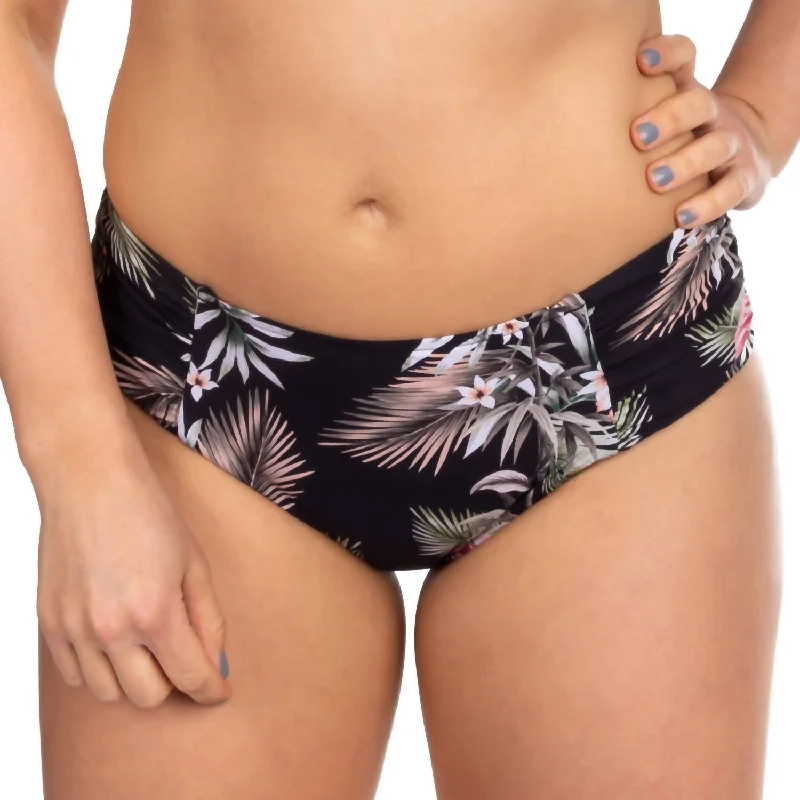 Stylish Women's Garments Ocean Alley Wide Side Retro Bottom In Black