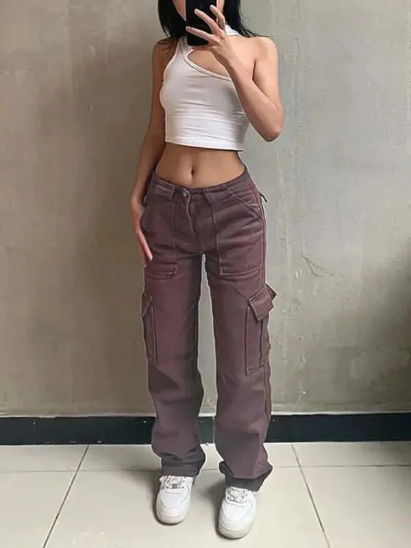 Charming Everyday Clothing For Women Casual Wide Leg Women Cargo Pants