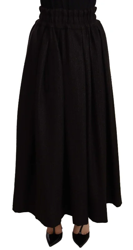 Women's Chic Outerwear Garments Dolce & Gabbana Elegant High Waist Maxi A-line Wool Women's Skirt