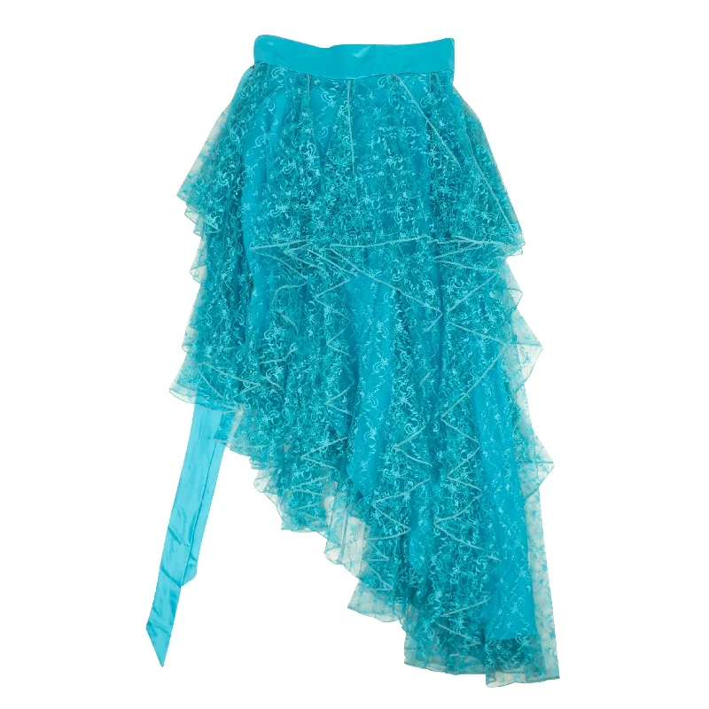 Women's Clothing Sets Rodarte Floral Lace Asymmetrical Skirt - Teal