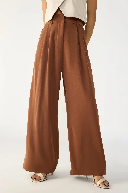 Comfortable Lounge Clothing Downtown Brown Adjustable Korean Pants