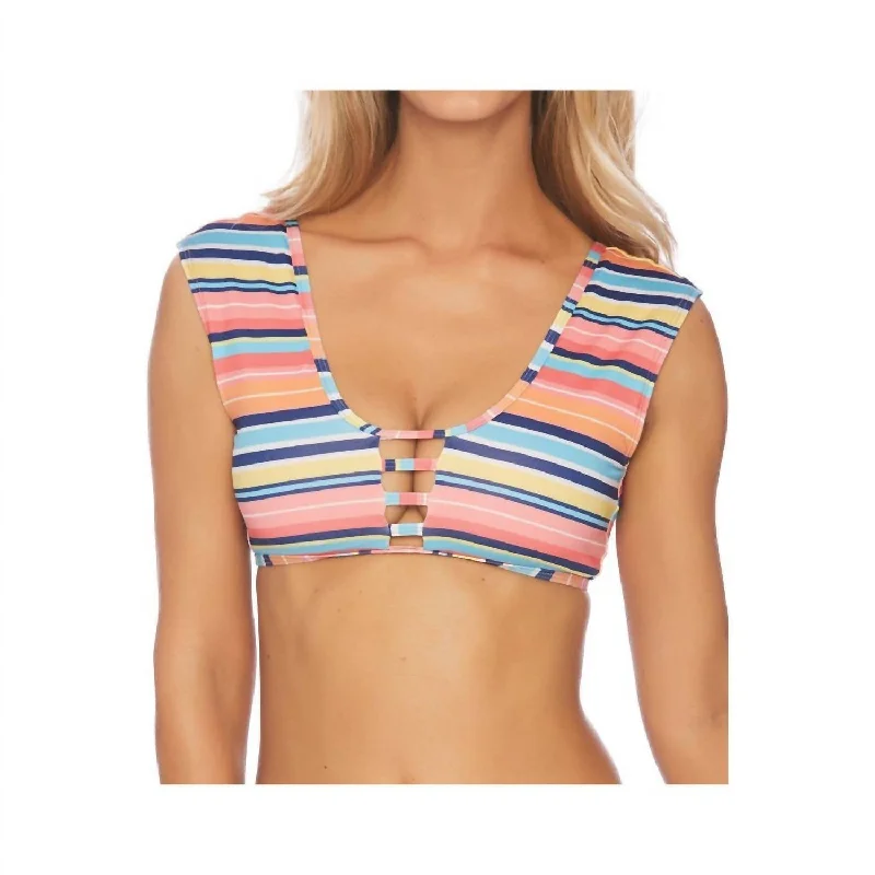 Online Clothing Boutiques Cap Sleeve Bikini Top In Juicy Fruit Multi