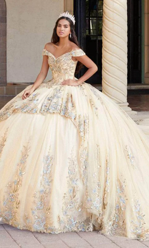 Workwear Fashion for Women Quinceanera Collection 26058 - Beaded Off-Shoulder Gown