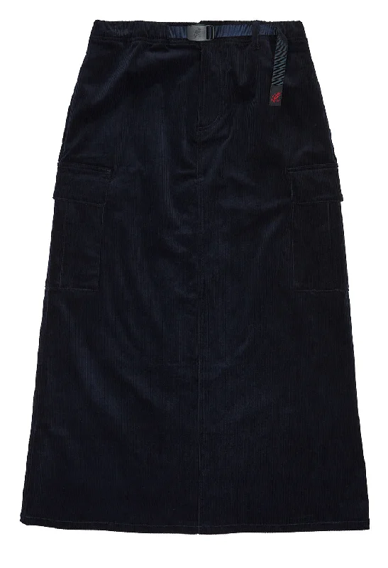 Women's Plus-Size Outfit Gramicci Women's Corduroy Long Cargo Skirt - Dark Navy