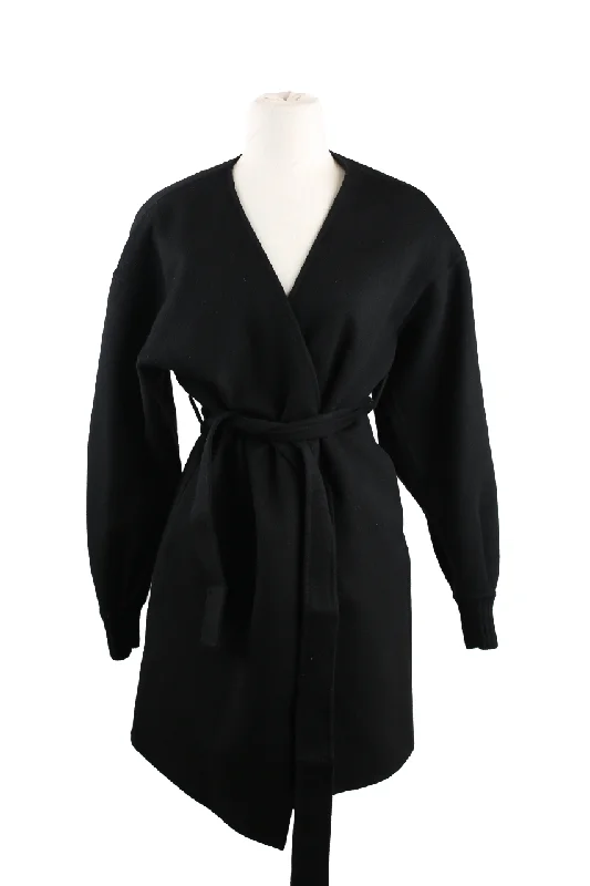 Women's Clothes Double Faced Cashmere Belted Dress Coat