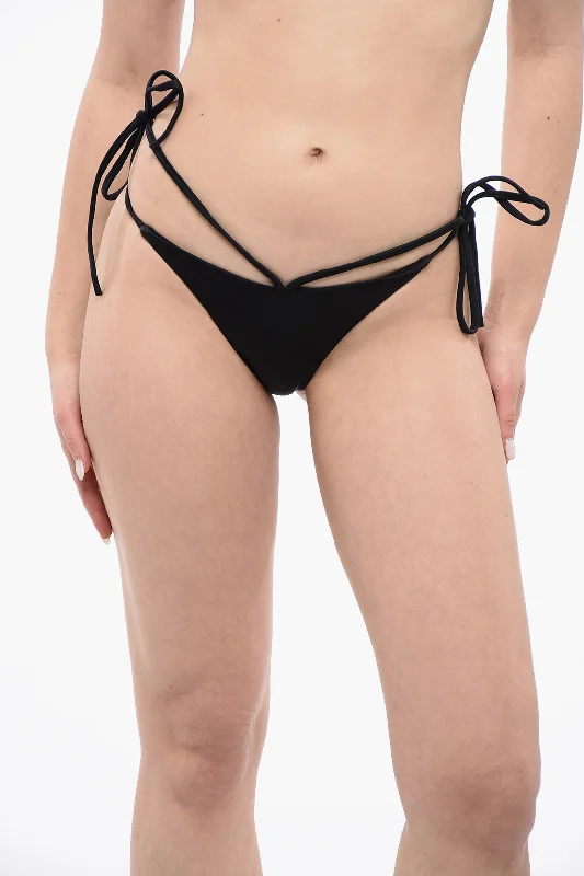 Women's Activewear Garments Dsquared2 Solid Color Bikini Bottoms With Laces To Wrap Around The Wai