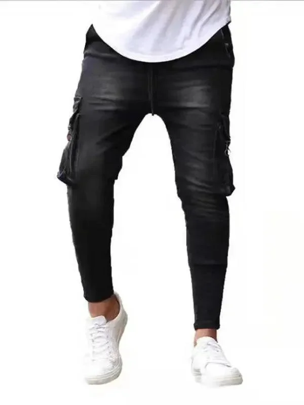 Online Boutiques Affordable Snap Stretch Cargo Jeans