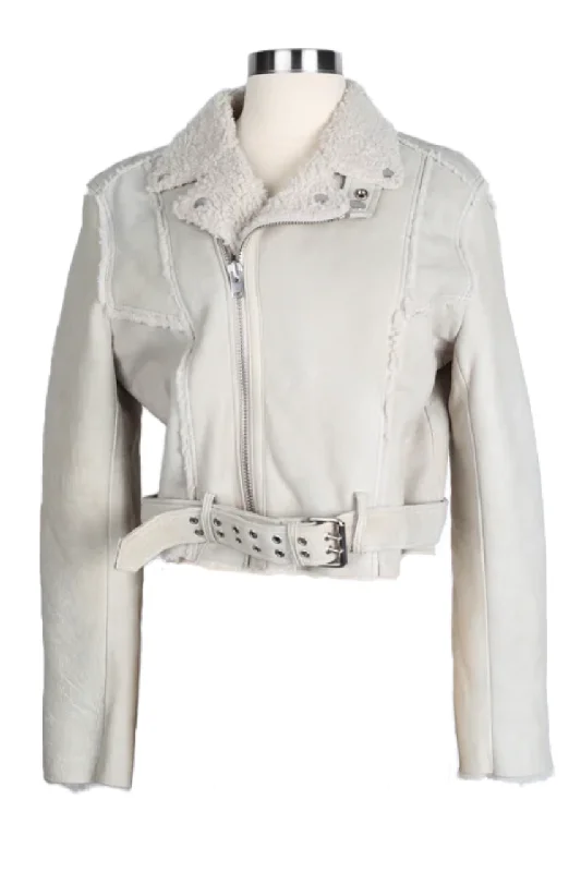 Women's Formal Event Outfit Leather Shearling Lined Jacket