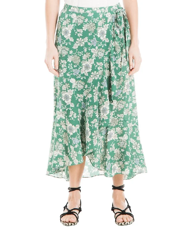 Women's Plus-Size Apparel Max Studio Crepe Maxi Ruffle Skirt