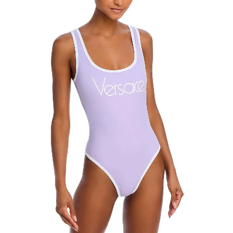 Women's Cozy Clothes Womens Solid Man Made One-Piece Swimsuit