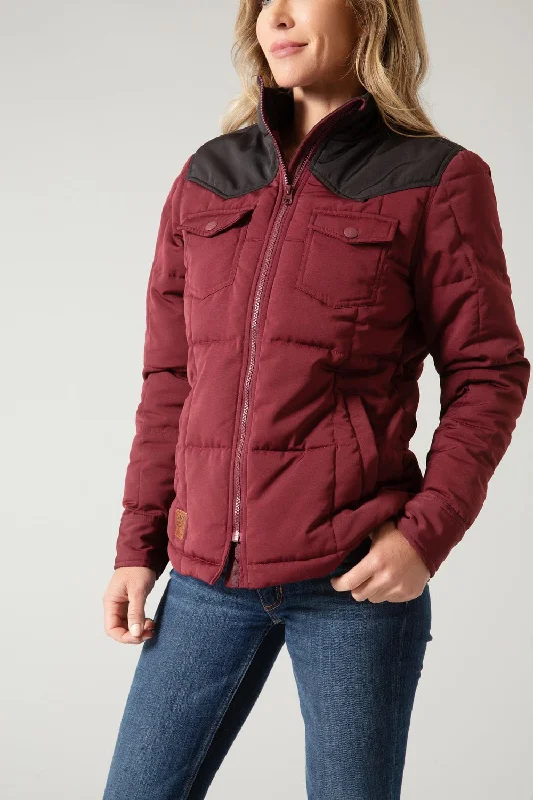 Casual Women's Clothing Kimes Ranch Womens Wyldfire Dark Wine 100% Polyester Insulated Jacket