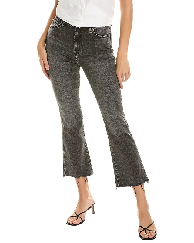 Women's Effortless Casual Outfit 7 For All Mankind Silent Night High Waist Slim Kick Jean