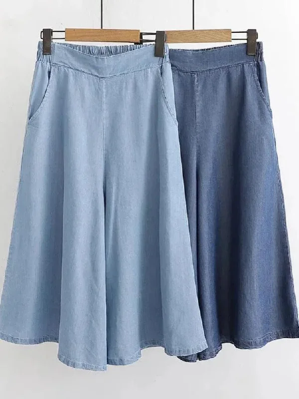 Casual Women's Clothing Denim Jeans Wide Leg Pants