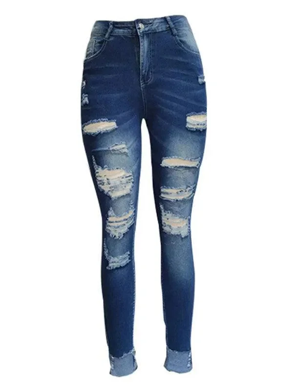 Stylish Women's Clothes for Work and Play Women Distressed Skinny Jeans - Lined