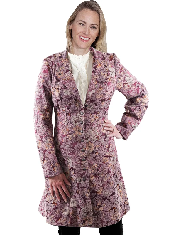 Women's Loungewear Clothes Scully Womens Rose Polyester Jacquard Frock Coat