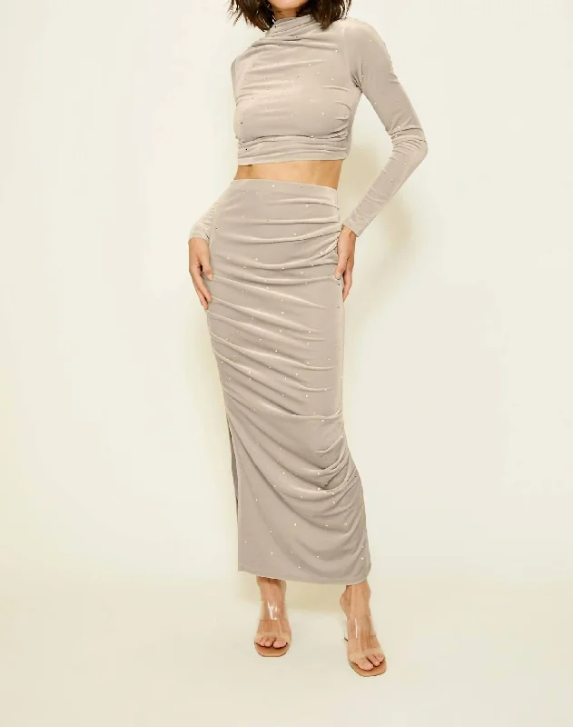 Exclusive Discount Juniper Maxi Skirt In Taupe