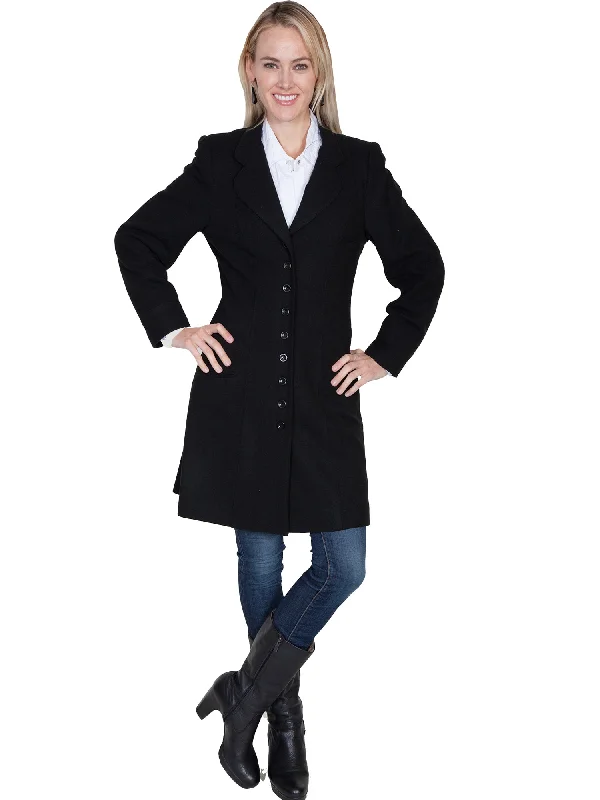 Women's Travel Apparel Scully Womens Black 100% Wool Vintage Frock Coat