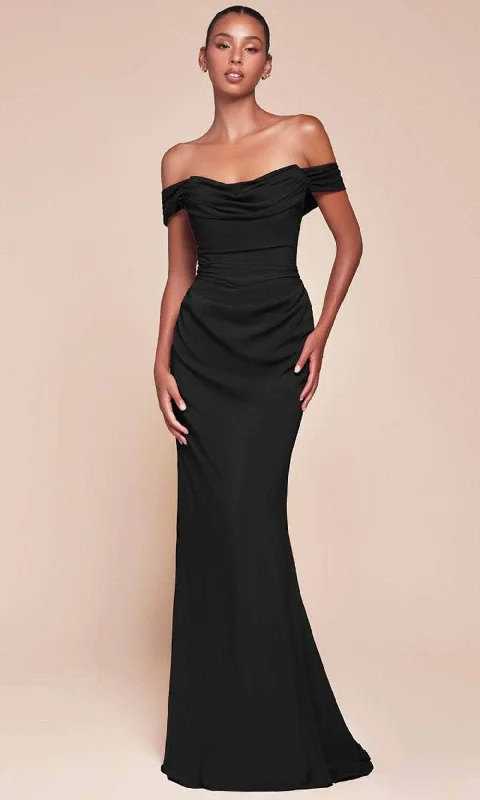 Chic Women's Clothing for Date Nights Ladivine 7433 - Sash Detail Long Gown