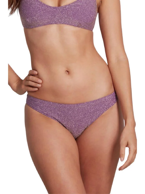 Women's Holiday Apparel Jenna Classic Brief Bikini Bottom Lurex In Lilac